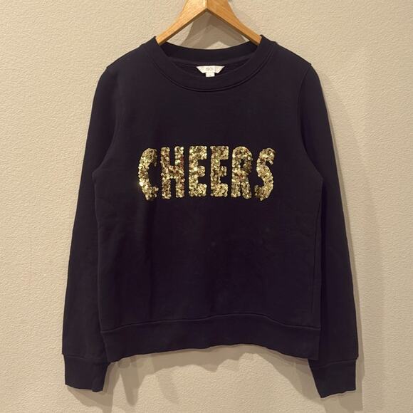 1901 Gold Sequin CHEERS Crewneck | Size Small - Picture 1 of 7